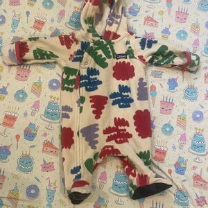 Patagonia Kids One Piece Footie - Red, Green, Blue, Cream